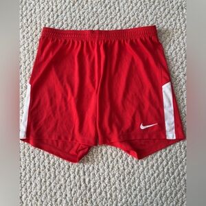 Nike Red and White Sports Shorts